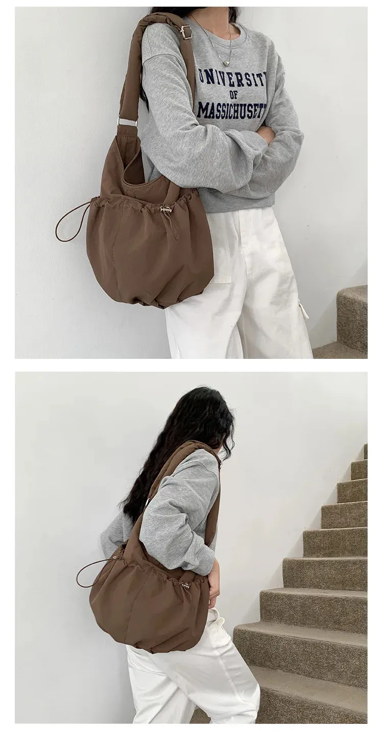 Damen Cloud Bag Nylon Schultertasche Umhängetasche Modern_voghion.com