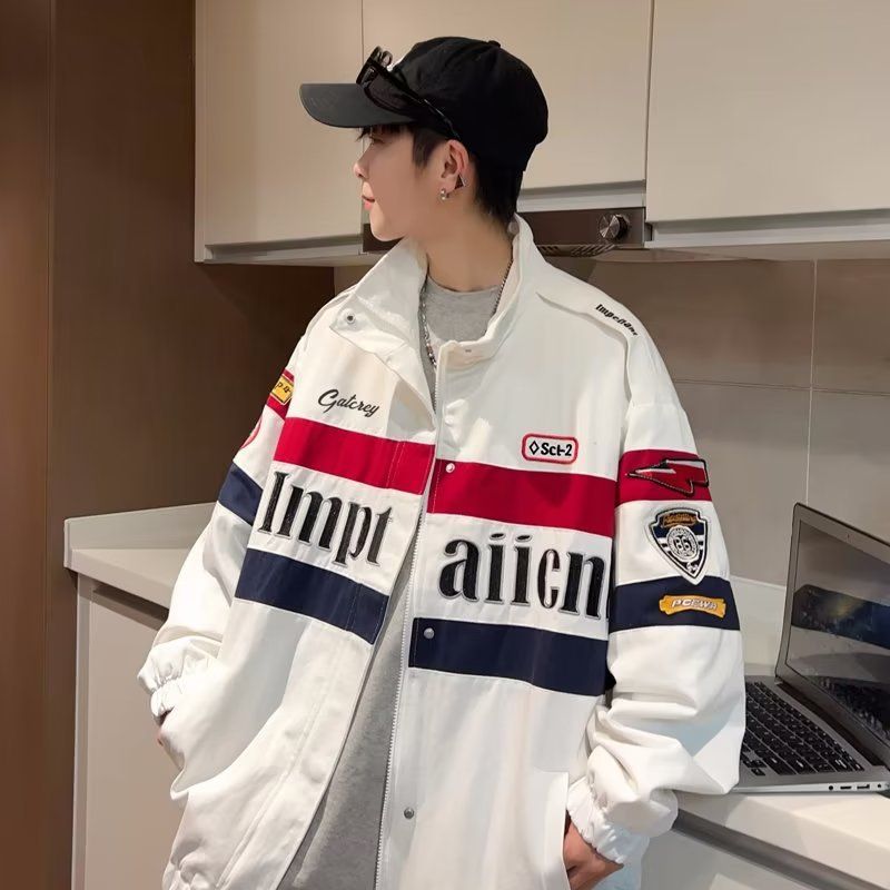 Baggy Racing Suit Trendy Baseball Jacket_voghion.com
