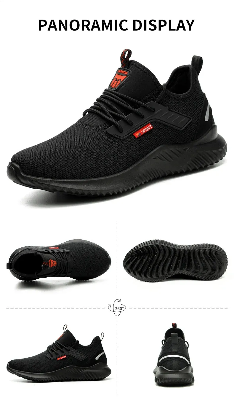 Chaussures de sécurité avec embout en acier, résistantes aux chocs, chaussures de sport légères perforées et non amovibles pour hommes, Direct 250226_voghion.com