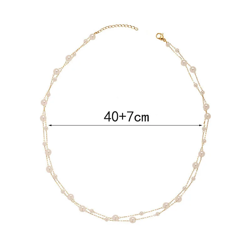 Collier choker chaîne perles en acier inoxydable waterproof_voghion.com