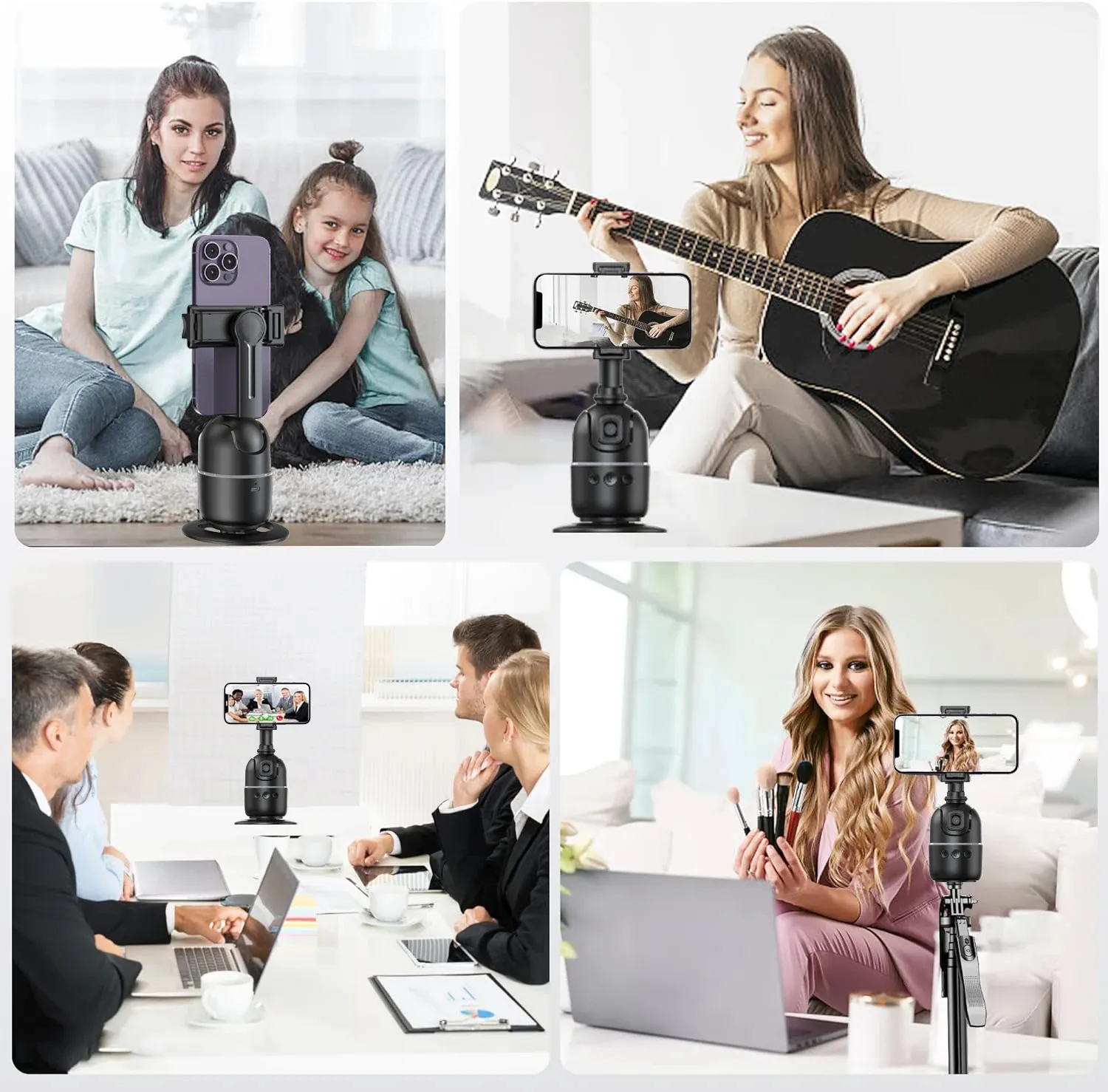 W O P03 Stabilizzatore Gimbal con tracciamento automatico del viso AI, treppiede per telefono cellulare, bastone per selfie portatile, supporto per riprese, controllo dei gesti_voghion.com