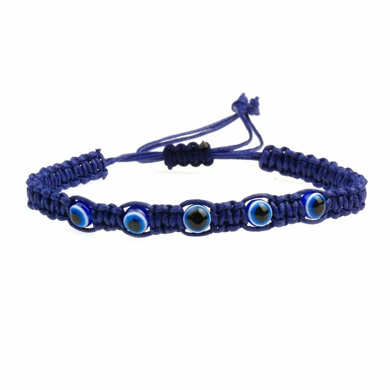 Chain Handmade Turkish Blue Evil Eyes Bead Charm for Men Women Lucky Adjustable Braid Rope String Bracelet Friendship_voghion.com