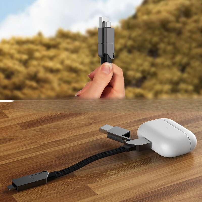 Cablu de date cu încărcare rapidă RWINEL din aliaj de zinc, șase în unu, cuțit elvețian, sârmă, breloc portabil PD60W_voghion.com