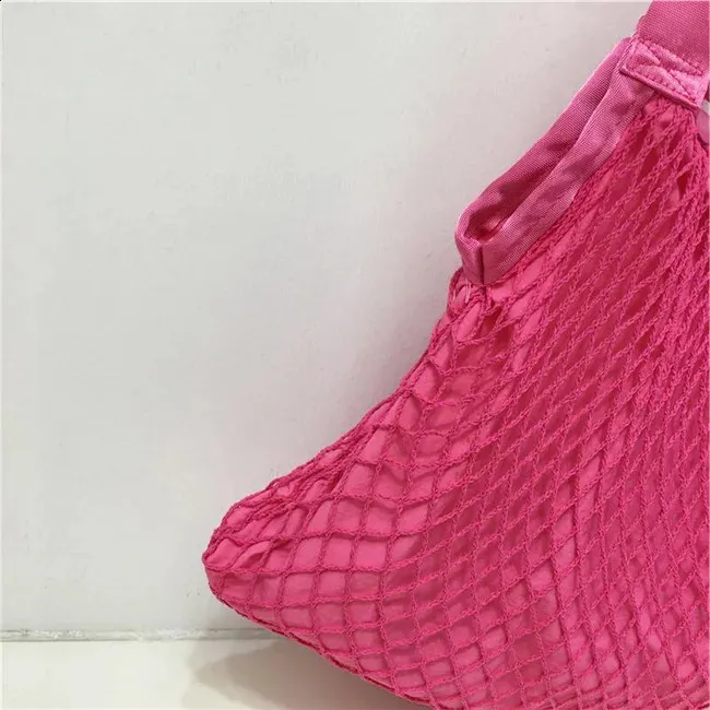 Borsa a rete intrecciata alla moda per donna, borsa a tracolla casual da donna, grande capacità, grande tote bolsa 240823_voghion.com