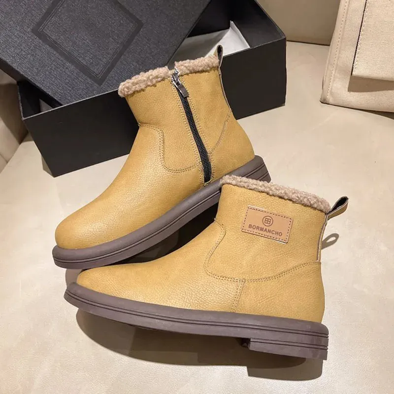 Dames retro sneeuwlaarzen gevoerd met antislipzool warm_voghion.com
