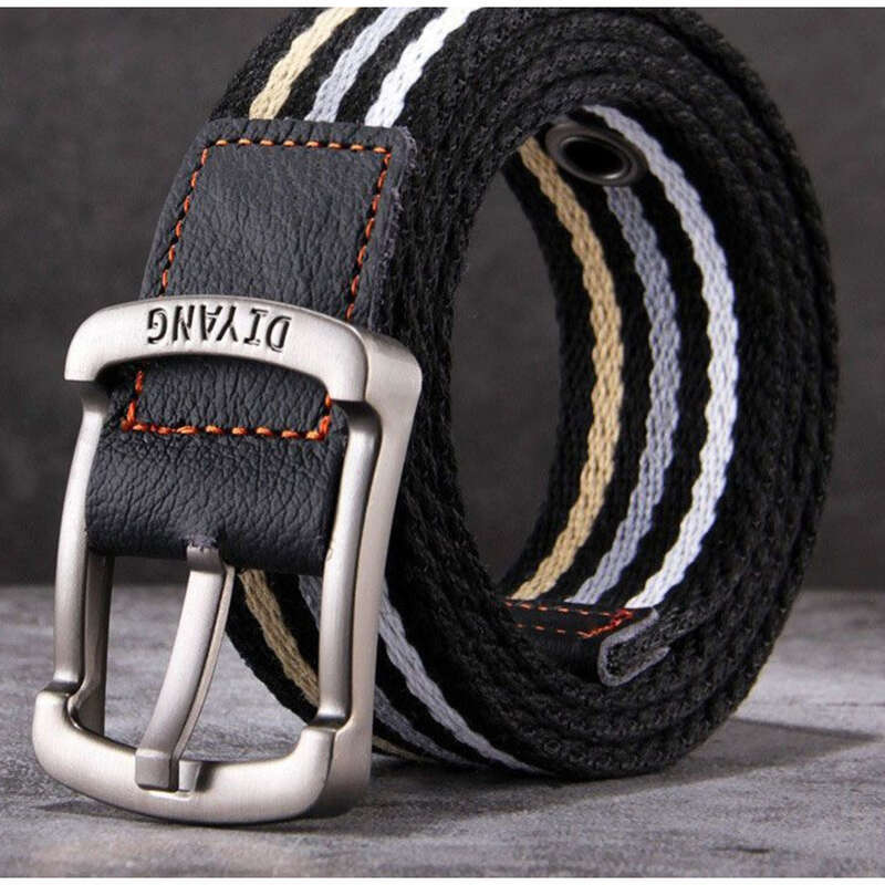 Canvas Korean Version Of Casual Business Cowhide Pin Buckle Men's Canvas Belt_voghion.com
