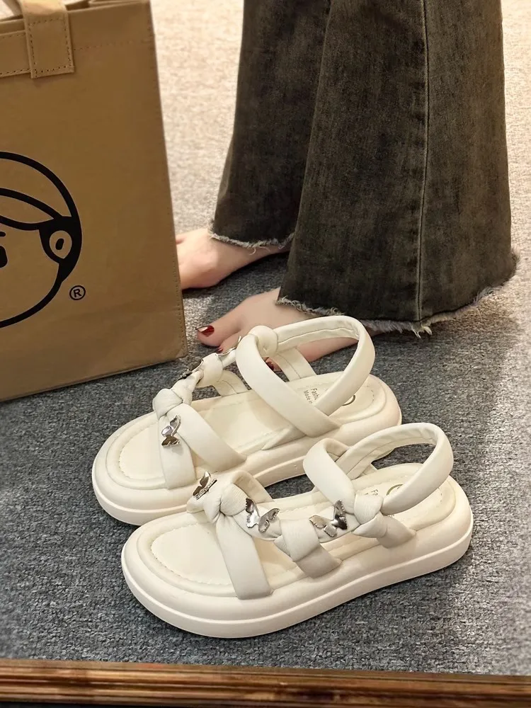 Roman Style Butterfly Sandals Comfortable Beach Shoes For Summer_voghion.com