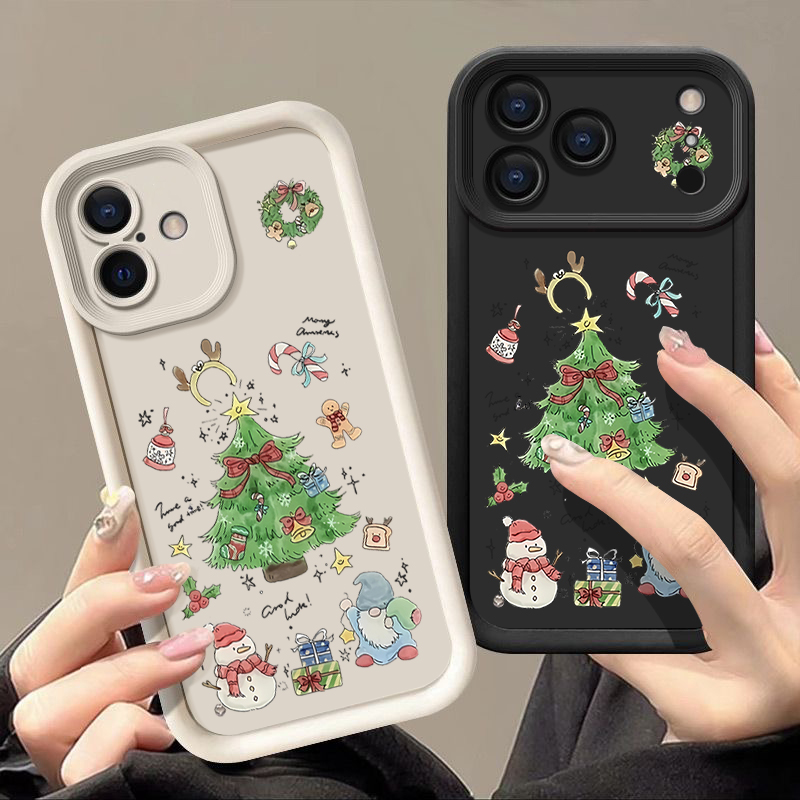 Bowknot Christmas Tree Soft TPU Phone Case For IPhone Air 16e 17 16 15 14 Pro Max 13 12 Pro 15 16 Plus Shockproof Silicone Cover_voghion.com