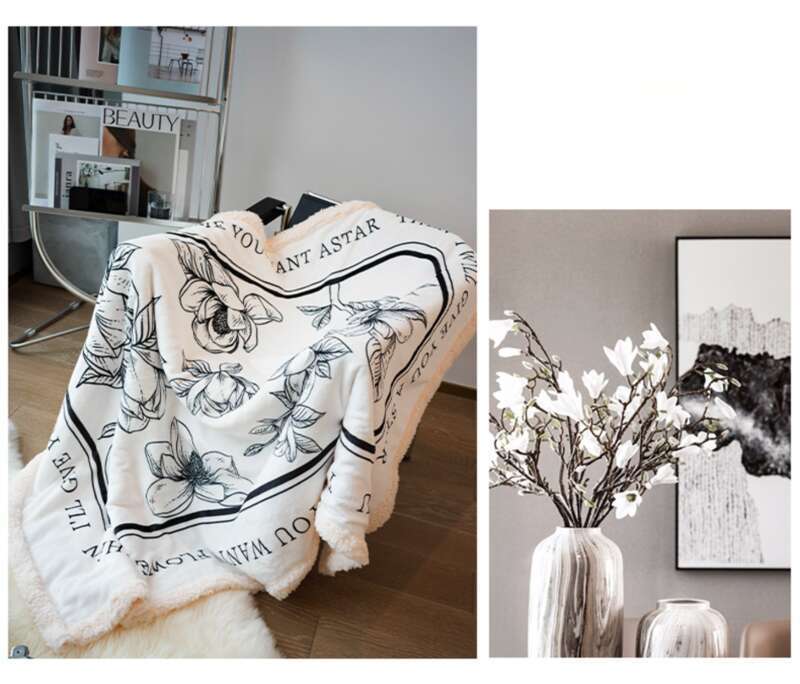 Scandinavian Minimalist Sofa Light Luxury Office Nap Thickened Warm Winter Plush Cover Blanket_voghion.com