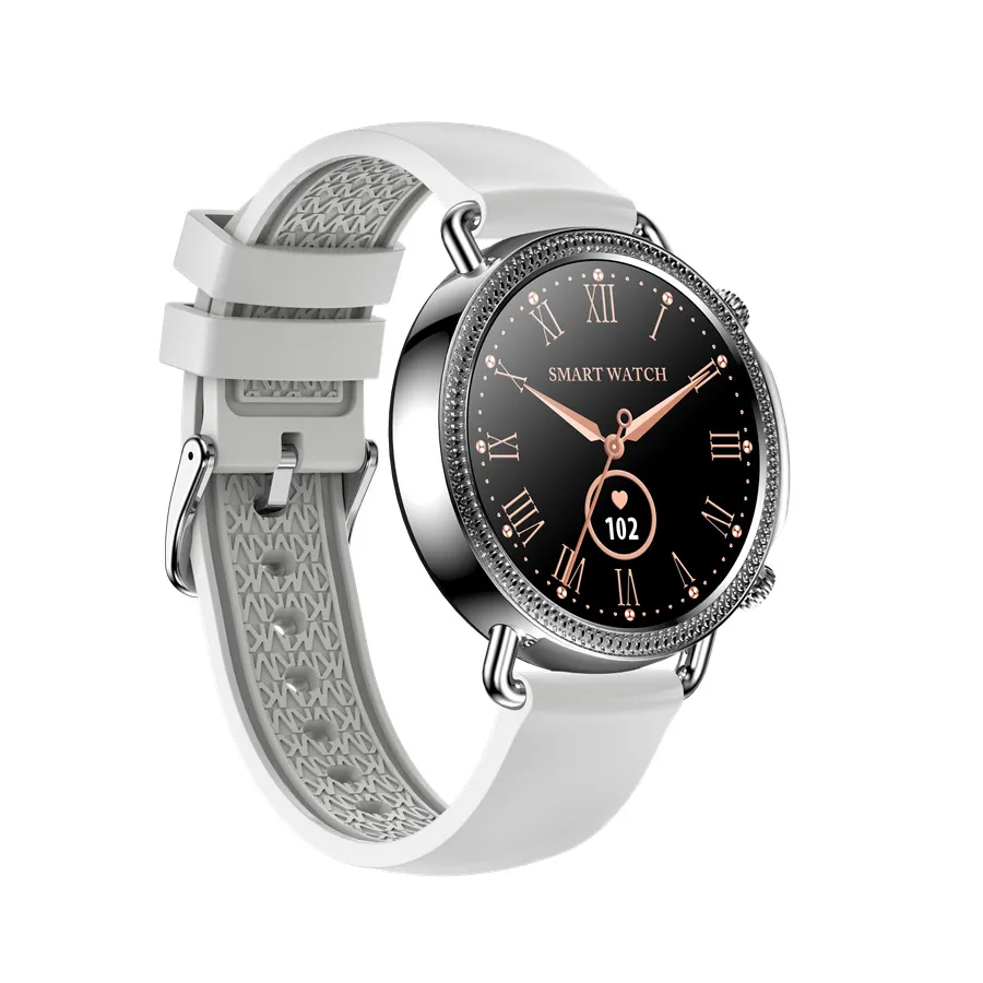 V25 Women's Smart Watch Full Circle Full Touch Temperature Monitoring Custom Push Dial_voghion.com