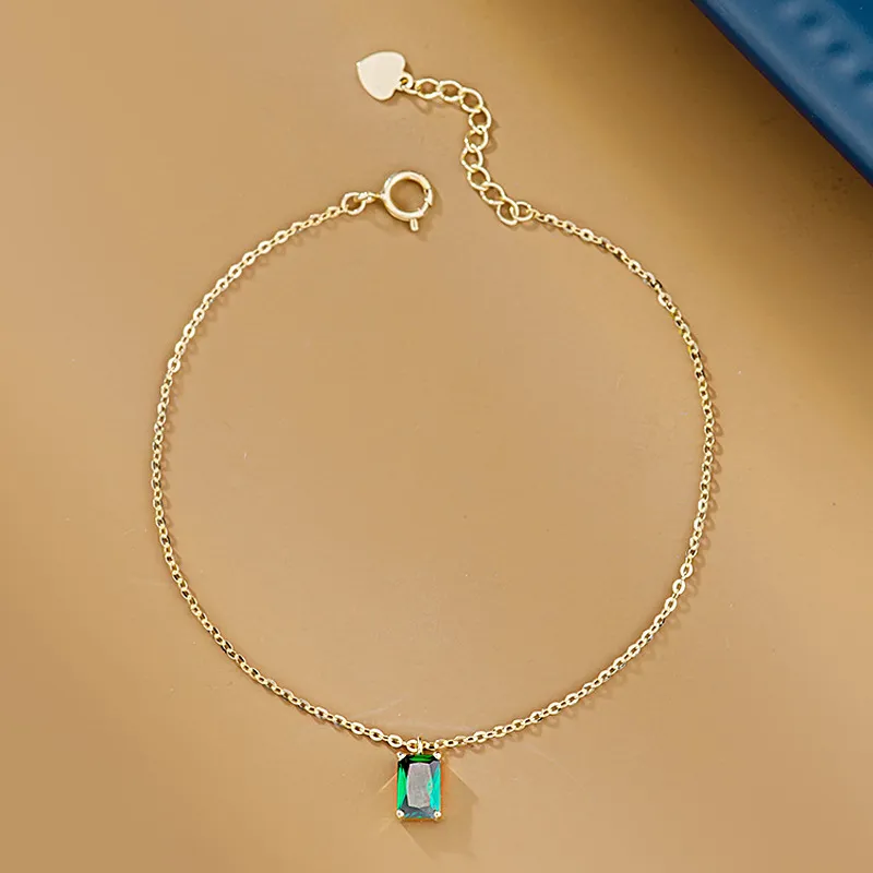 Anhänger Halsketten Authentische Sterling Silber Grüne Smaragd Halskette Für Frauen Mode Bijoux Hochzeit Statement Schmuck_voghion.com
