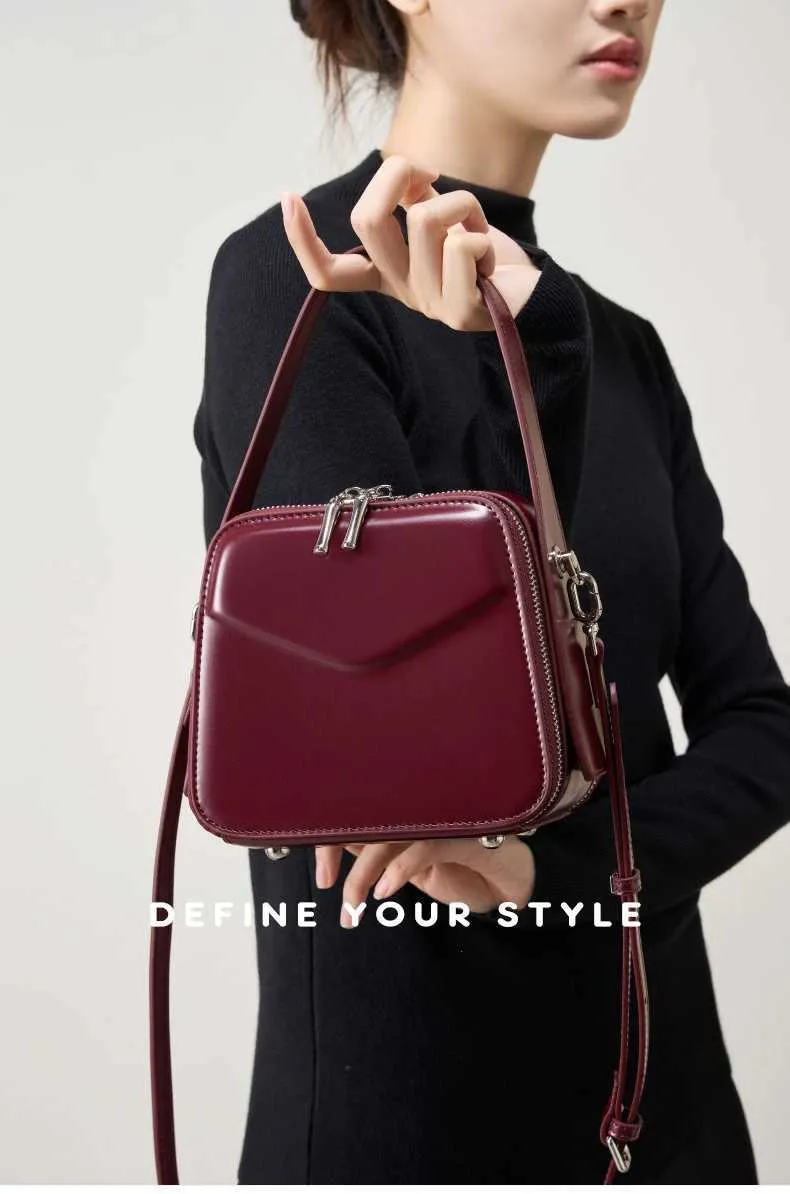 Burminsa Chic Véritable Cuir Petit Fourre-Tout Sacs À Main Pour Femmes Nouveau 2025 Designer Box Sacs À Main Dames Bandoulière Bandoulière_voghion.com