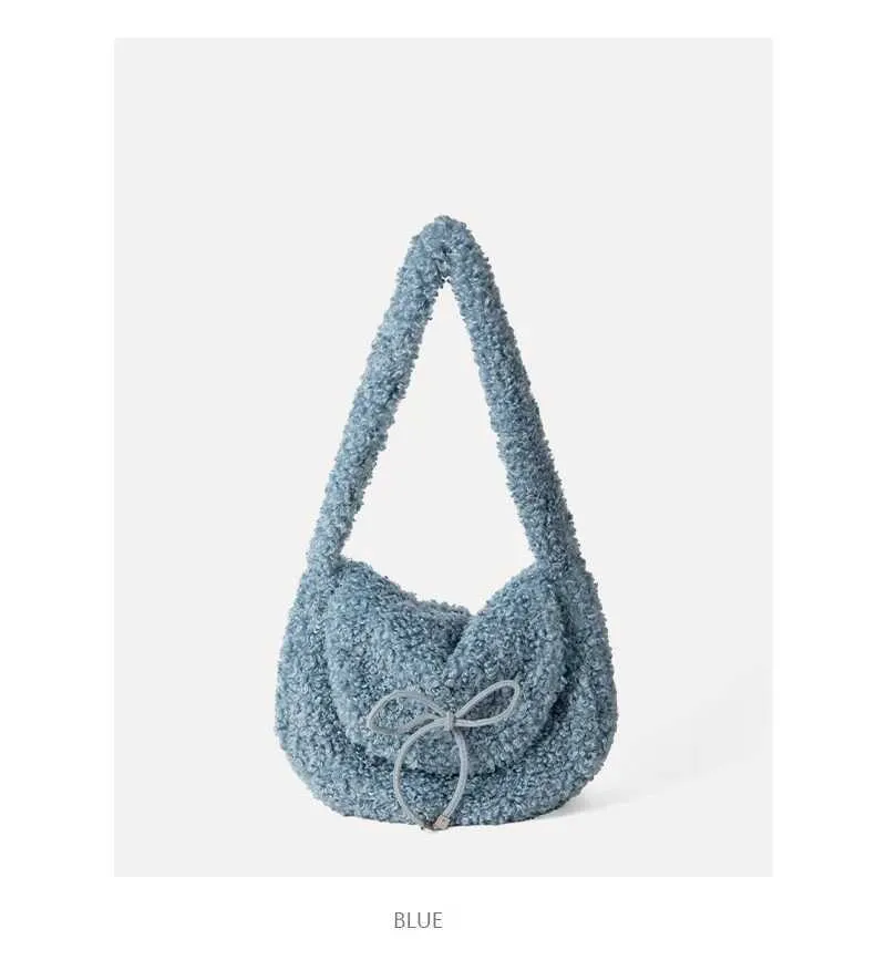 Modische Plüsch-umhängetasche Große Lammfell-handtasche Damen_voghion.com