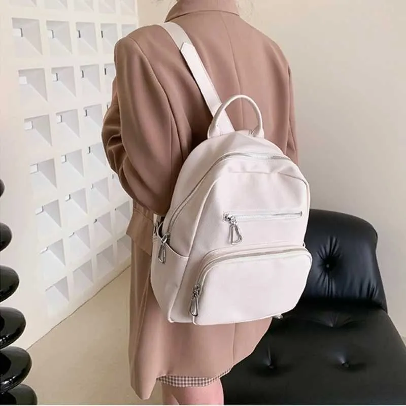 Small Women's Anti-theft Pu Leather Backpack School Bag Daypack_voghion.com