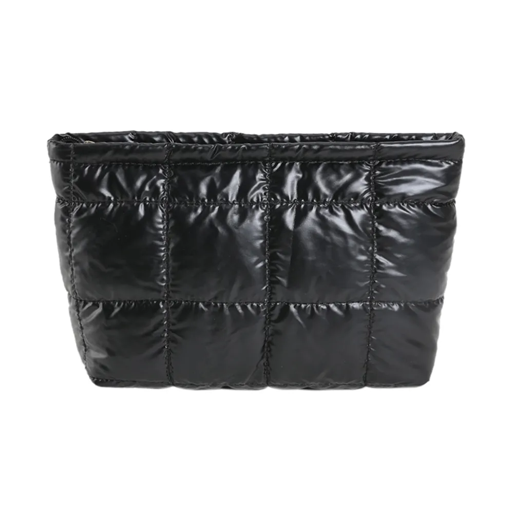 Sac fourre-tout matelassé en coton pour femme, grande capacité, organisateur de maquillage, couleur unie, sacs à main cosmétiques_voghion.com