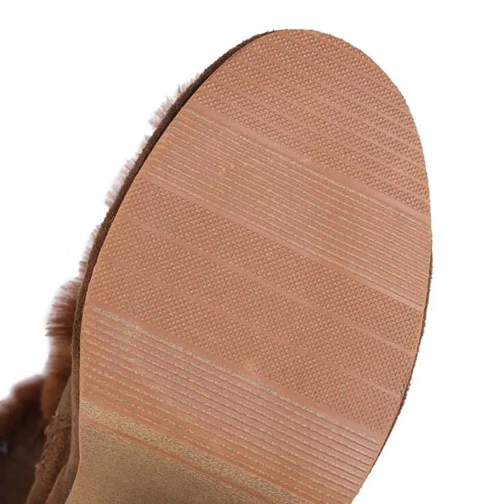 GIGIFOX Punk Pelliccia Alti Fino Al Ginocchio Piattaforma Chunky Tacco Alto Scarpe Cerniera Laterale INS Moda Strada Scatto Caldo Autunno Inverno Stivali_voghion.com