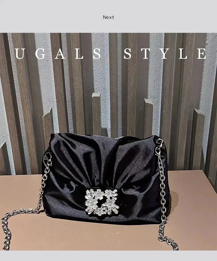 Elegante borsa da sera in raso pochette e borsa a tracolla_voghion.com