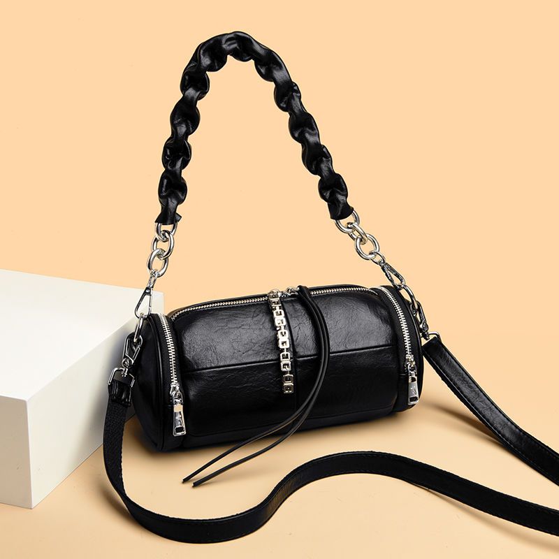Tasche 2024 Neue trendige Schaffell-Zylindertasche High Sense Boston Kissentasche Handtasche Eine Schulter Schräge_voghion.com