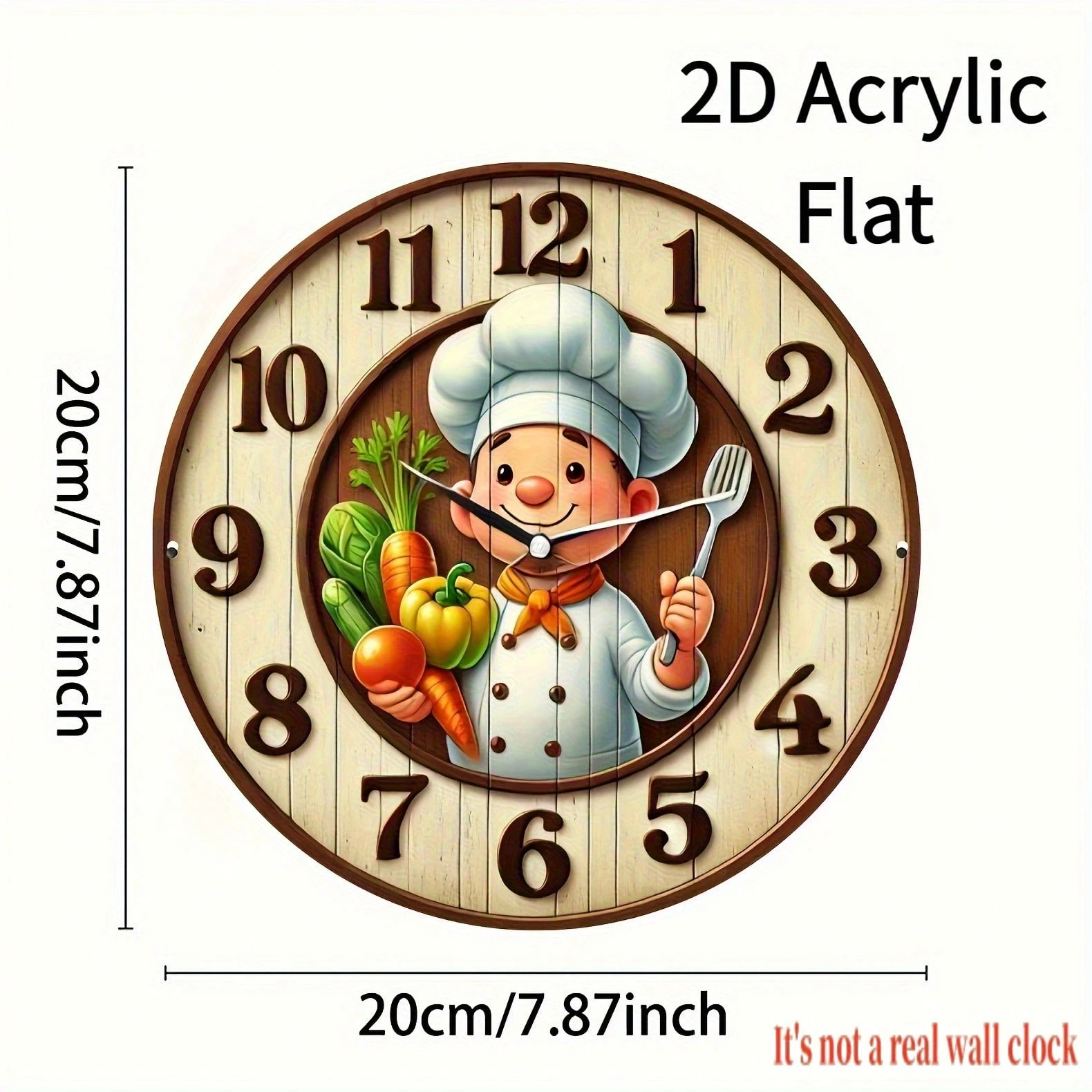 Modern Chef Theme Round Wall Decor,Not Real Clock,Handmade Wooden Decor, Multipurpose For Home,Office, Bedroom-No Battery, Bedroom Decor Home Decor_voghion.com