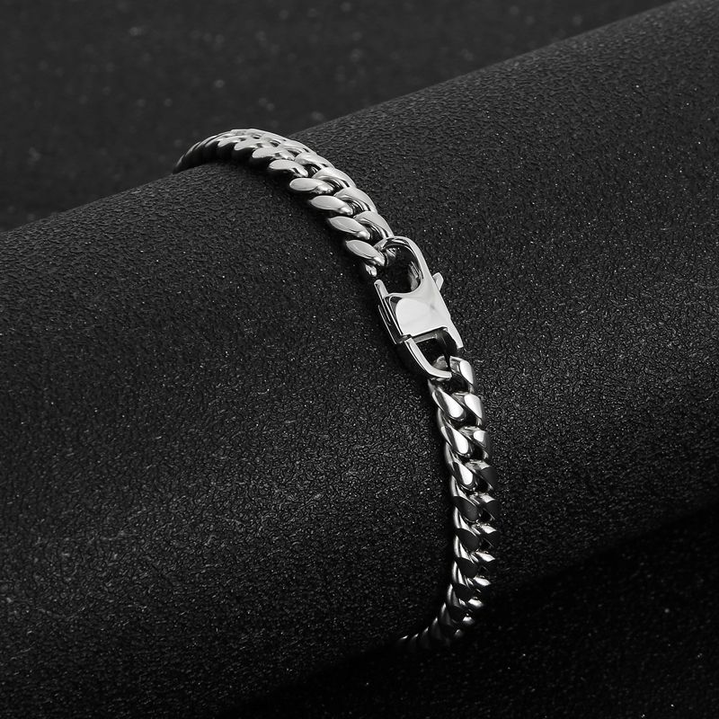 Bracciali da uomo in acciaio al titanio tinta unita alla moda_voghion.com