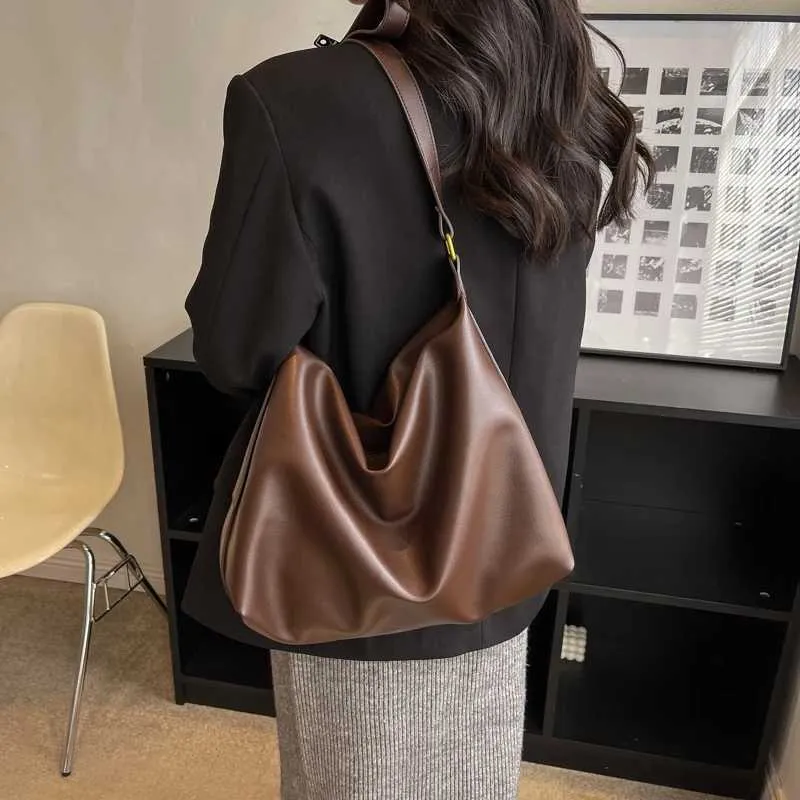 Lässige Schulter Mode Shopping Einfarbig Retro Große Designer Reißverschluss Damen Taschen Y241216_voghion.com