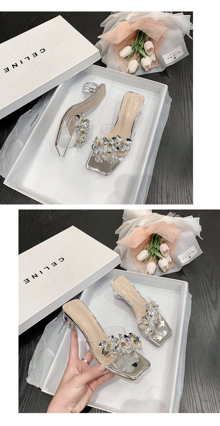 2024 Pantofole con tacco alto a forma di cristallo trasparente a forma di fiore dolce coreano estivo 2024 per donna_voghion.com