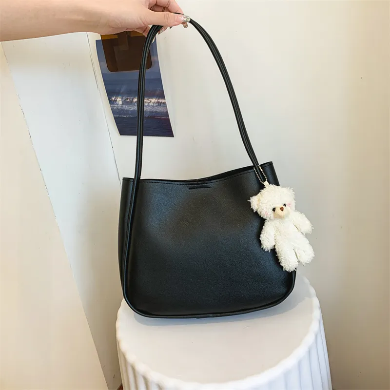 Summer PU Leather Women Underarm Totes Pure Color Casual Small Top-Handle Bags Handbags Purse Ladies Shoulder Bag_voghion.com