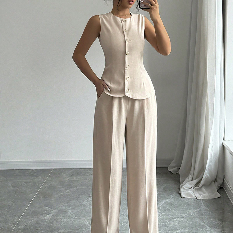 Costume gilet simple boutonnage slim à la mode et décontracté