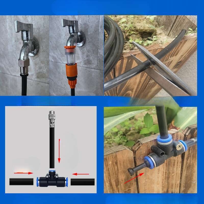 Aspersor automat universal reglabil cu micro-spray, irigare, răcire, umidificare, inserție rapidă_voghion.com