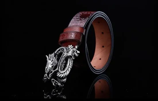 Naujo stiliaus, aukštos kokybės, firminio dizainerio diržai su vario drakono sagtimi vyrams ir moterims, juosmens diržas su natūralia oda_voghion.com