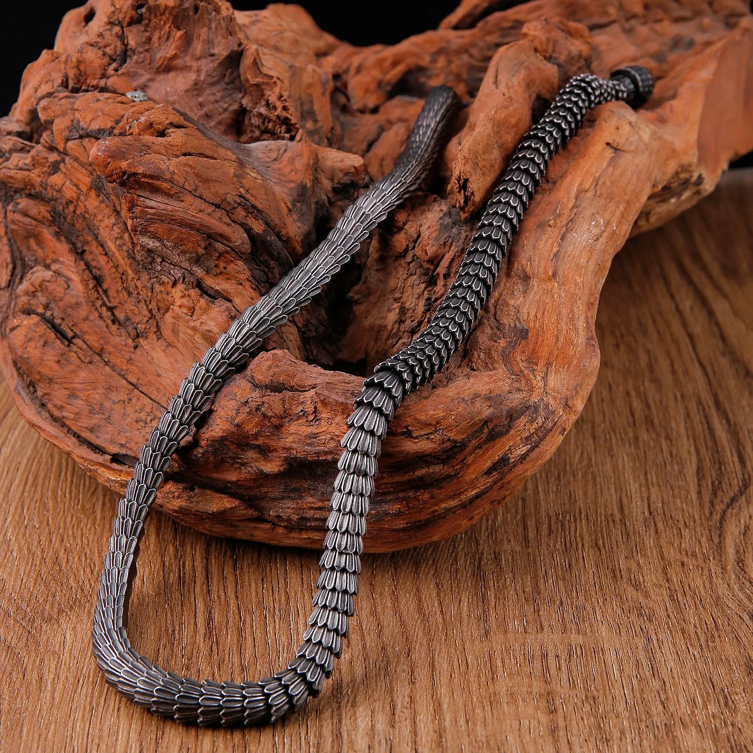 Wikinger Jörmungandr Schlangenkette Aus Edelstahl Für Herren_voghion.com