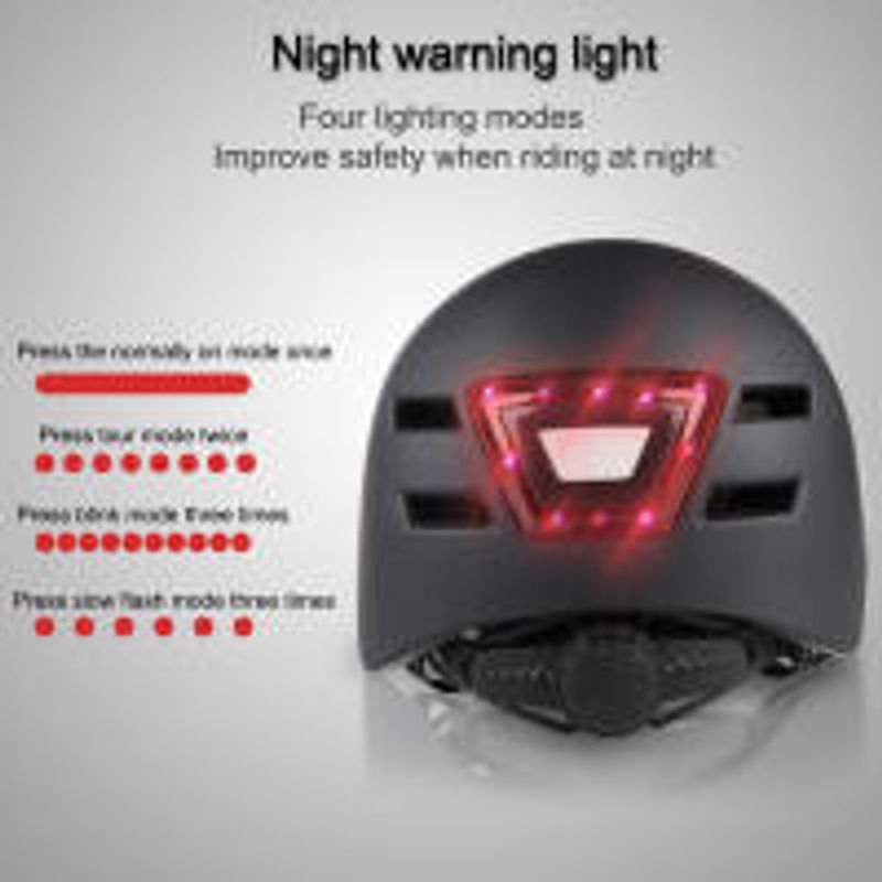 Black Mountain Bike Helmet With USB Charging Light_voghion.com