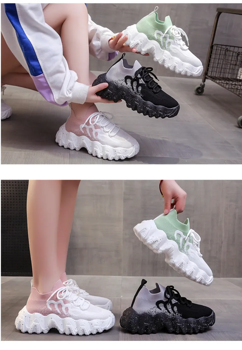 Scarpe sportive casual da donna Primavera estate 2022 Sneakers con plateau traspiranti in rete Designer Running Tennis Donna_voghion.com