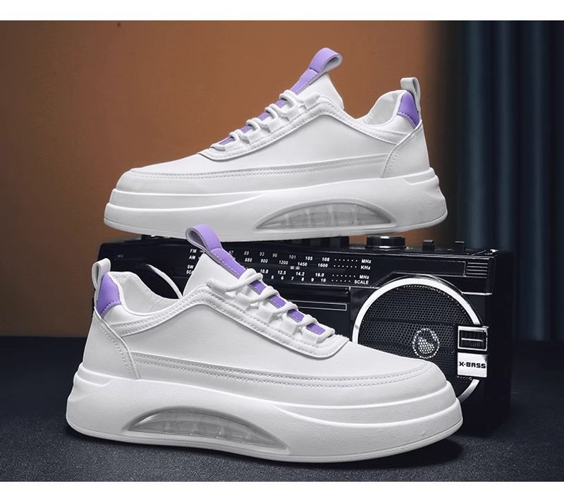 2024 New Summer Versatile Sports Board Men's Casual Leather Elevated Little White Trendy Shoes_voghion.com
