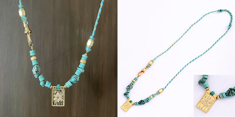 Catene Stile Multi Colore Corda Intrecciata Stella Luna Cuore Mano Occhio Collana Ciondolo Unico Mix Pietra Oro Cordino di Cotone Gioielli_voghion.com