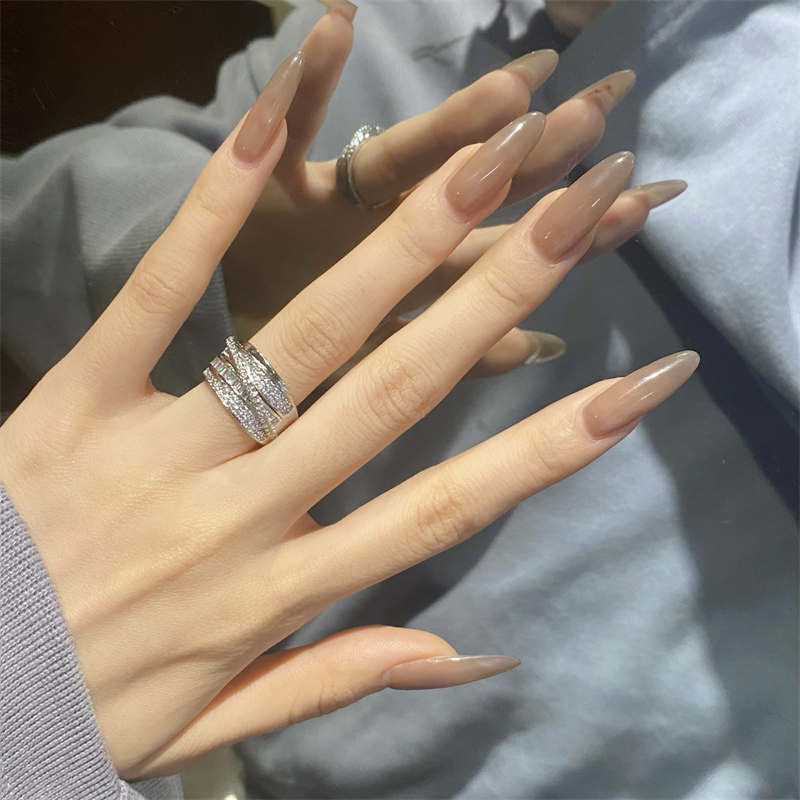 French light luxury niche design, full diamond zircon internet famous heavy industry, shiny multi-layer food ring,_voghion.com