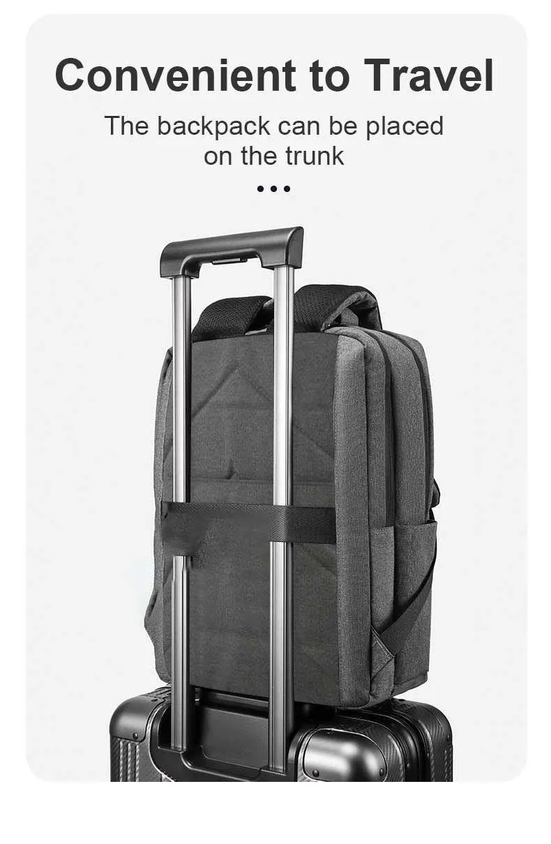 Sac à dos de voyage de grande capacité pour ordinateur portable 15,6 17,3 pouces, sac à dos étanche pour homme, multi-poches, C241107_voghion.com