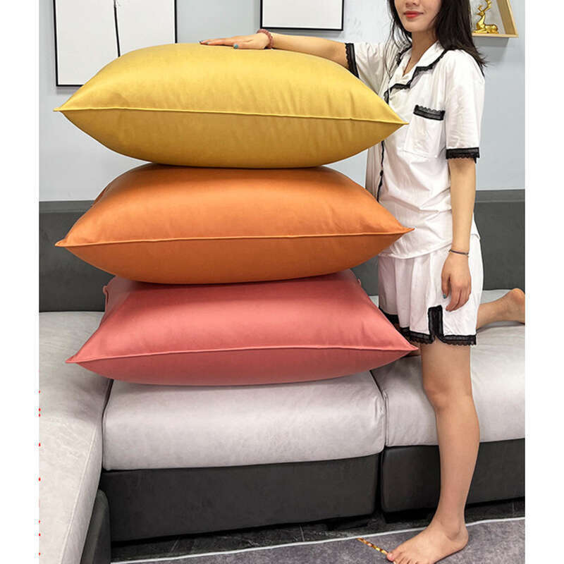 Technology Fabric Pillowcase, Light Luxury, High-end Feeling, Living Room Leather Sofa Lumbar Pillows, Large Backrests_voghion.com