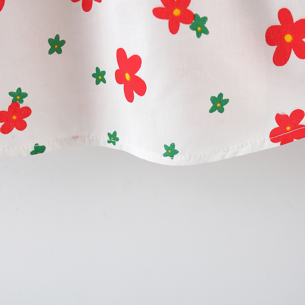 Newborn Girl Summer Tank Top Dress Floral Printed Holiday Style Dress With Bow At The Back Send Hat_voghion.com