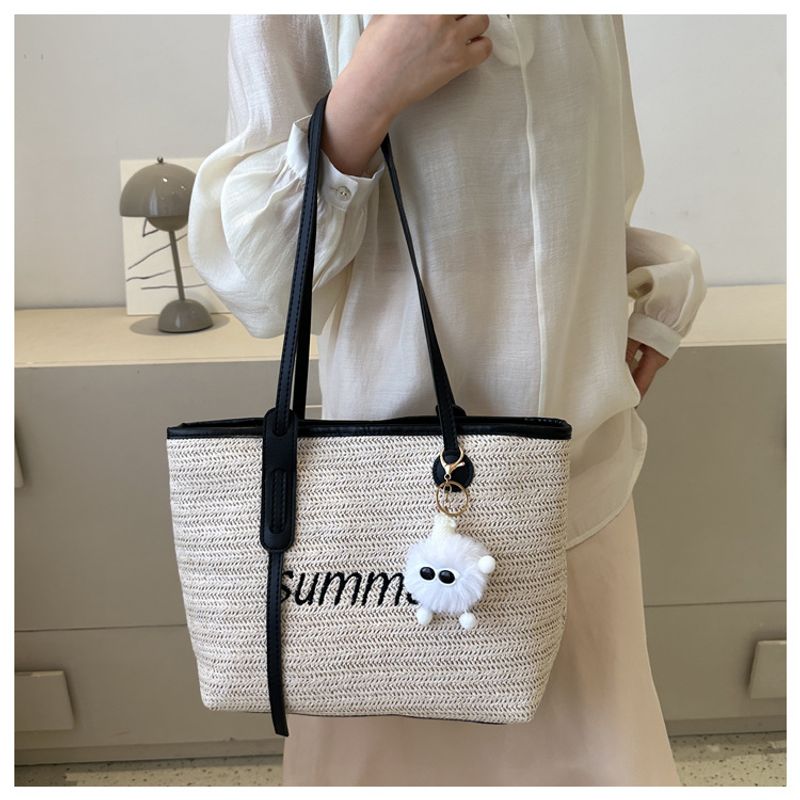 Große Kapazität Gras gewebt Tote - neue Single-Schulter Modetrend koreanische Version Make-up vielseitige Damentasche_voghion.com