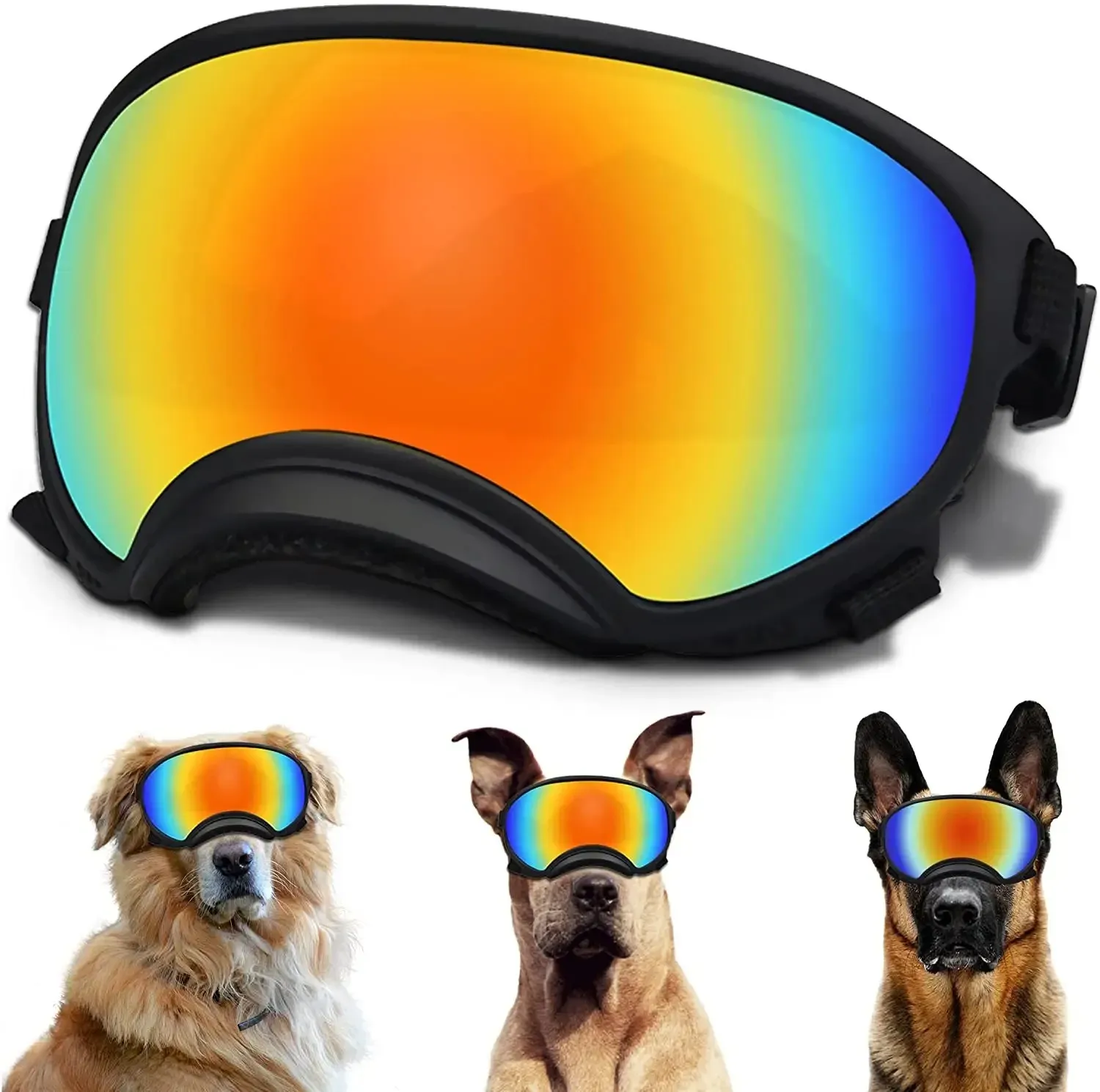 Sonnenbrillen Schutzbrillen UV-Schutzbrillen mit verstellbarem Riemen für große und mittelgroße Hunde Haustierzubehör Pink_voghion.com