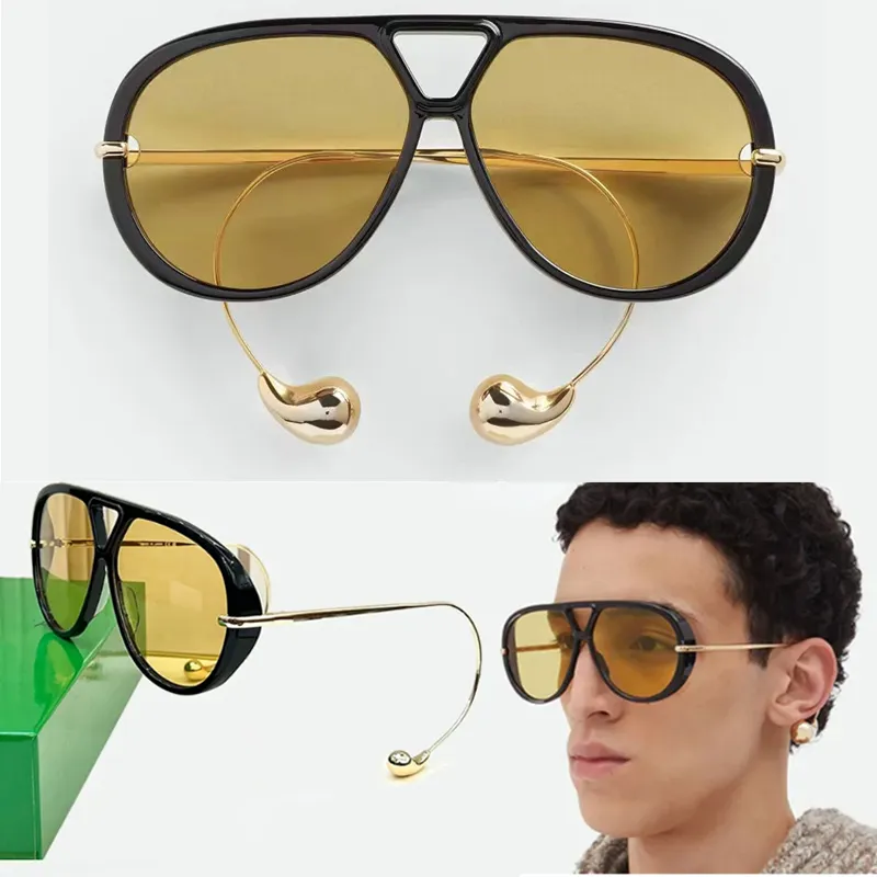 Designer Yellow Lens Sunglasses NEW Innovative For Mens Womens Fashion Goggles Sun Glasses 1273 Metal Temples Drop UV400_voghion.com