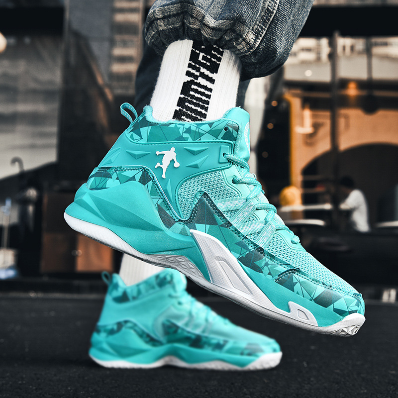 Mandarin Duck con superficie in mesh, scarpe da basket alte da combattimento per studenti, scarpe Flywire_voghion.com