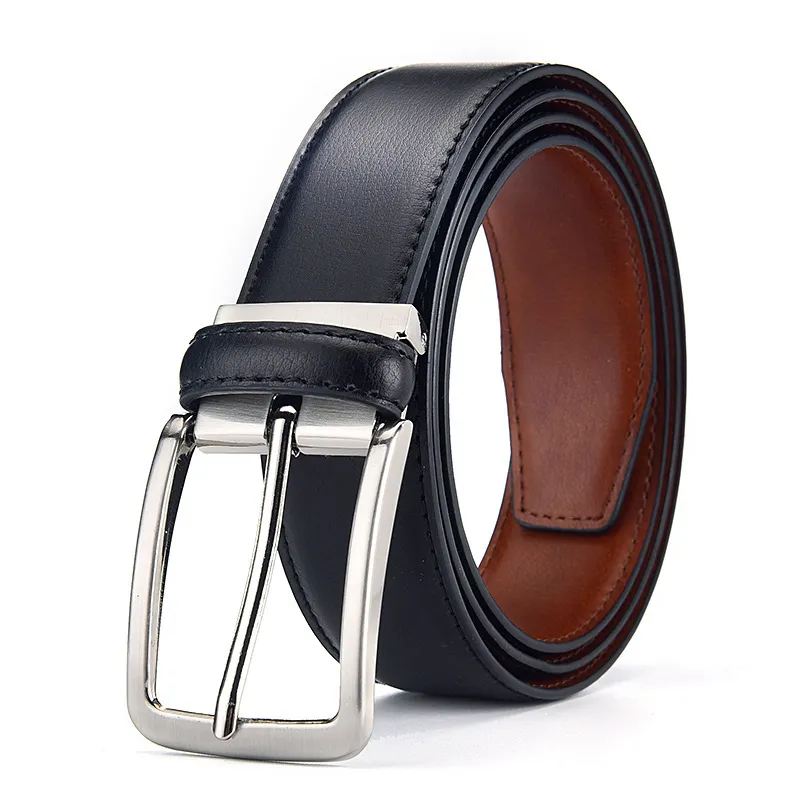 Reversible Leather Belt For Men Premium Cowhide Business Casual_voghion.com