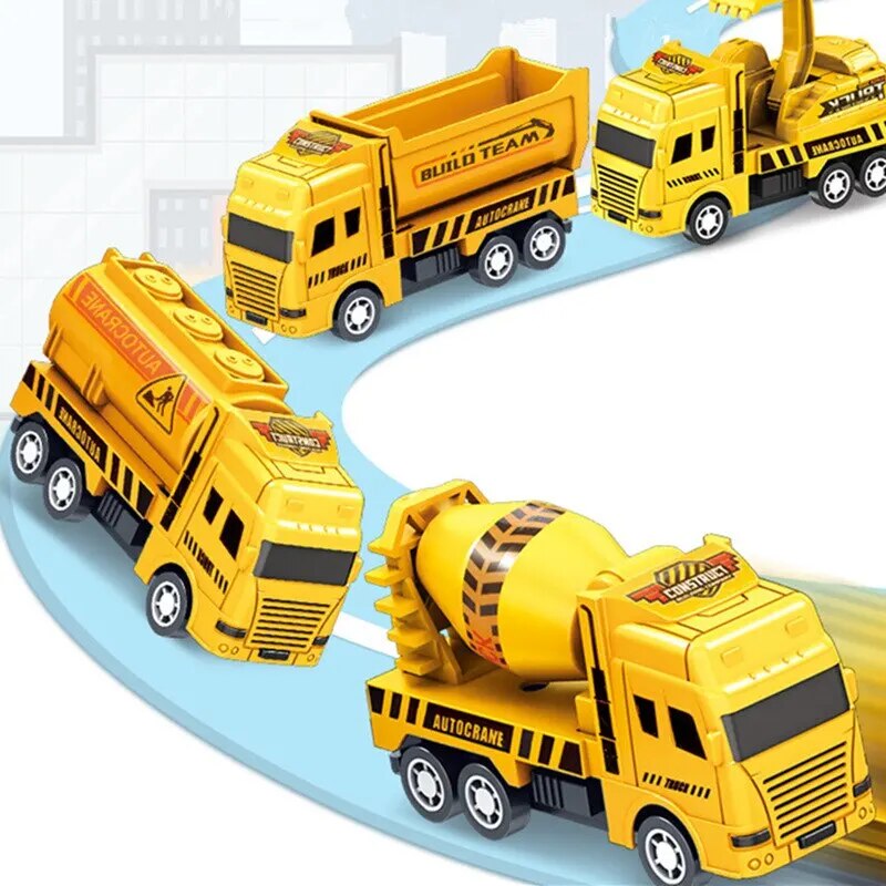 4 pezzi di auto educative per bambini, per bambini, tirare indietro, giocattolo, guerriero, ingegneria, modello di veicolo, quattro mini auto_voghion.com