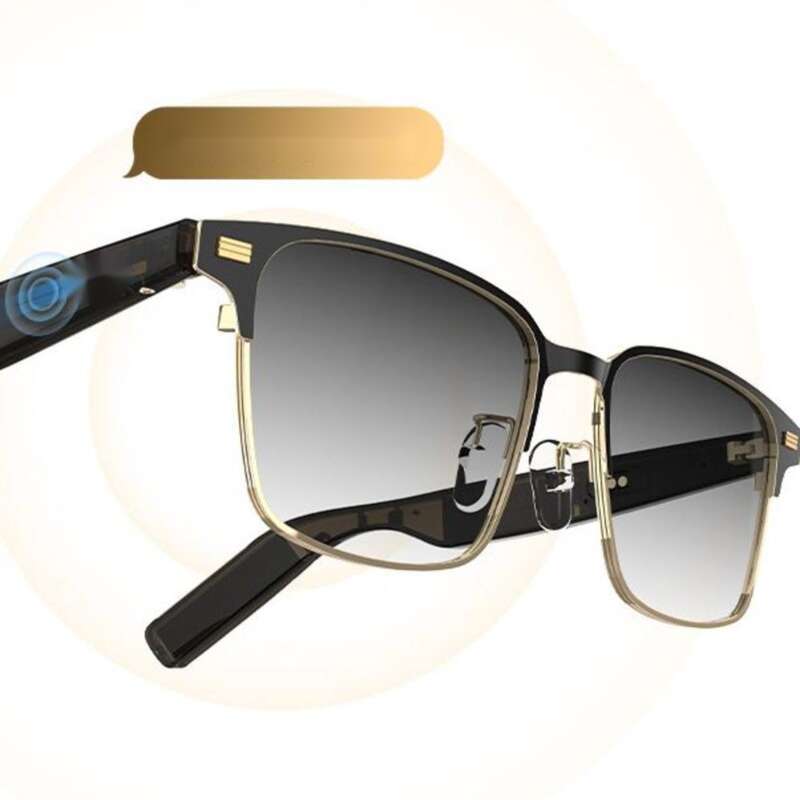 Óculos de sol inteligentes Langke com áudio Bluetooth Polaroid HD Call, lentes de substituição para miopia, óculos de sol multifuncionais_voghion.com