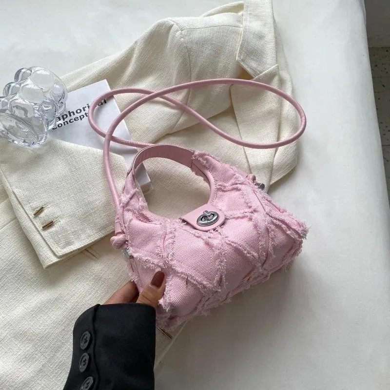 Hobo měkká džínová taška přes rameno malá crossbody taška pro ženy značkové módní kabelky totes_voghion.com