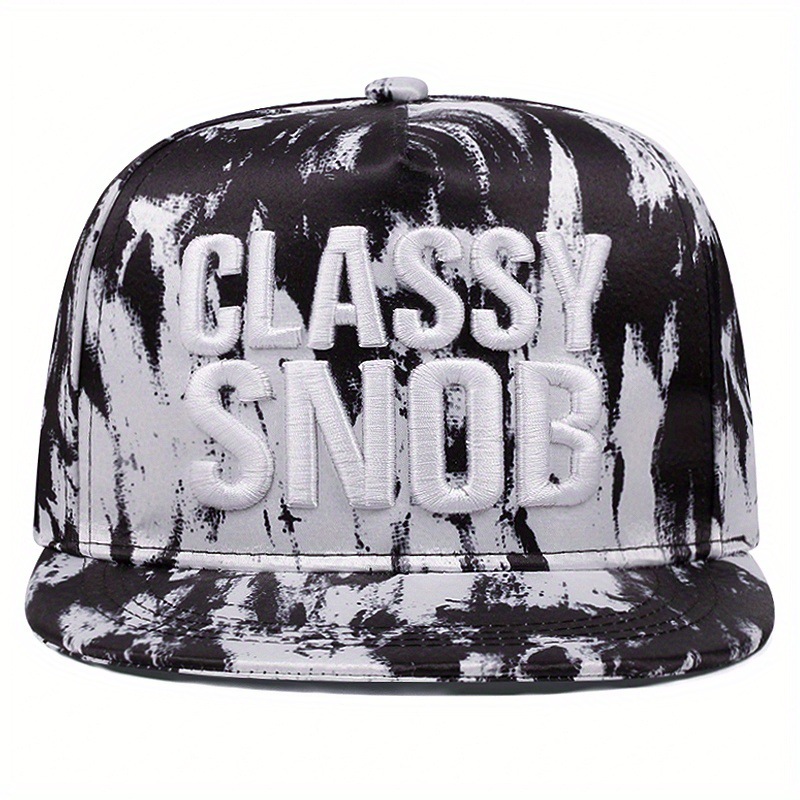Herre- og damehatte med flad skygge og street camouflage-broderi, hiphop-hatte med andetunge_voghion.com