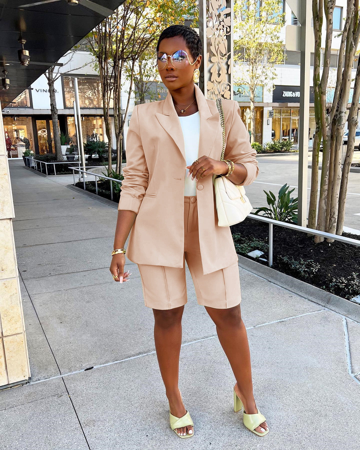 Women's suit suit shorts jacket two-piece spring and summer OL office commuting_voghion.com