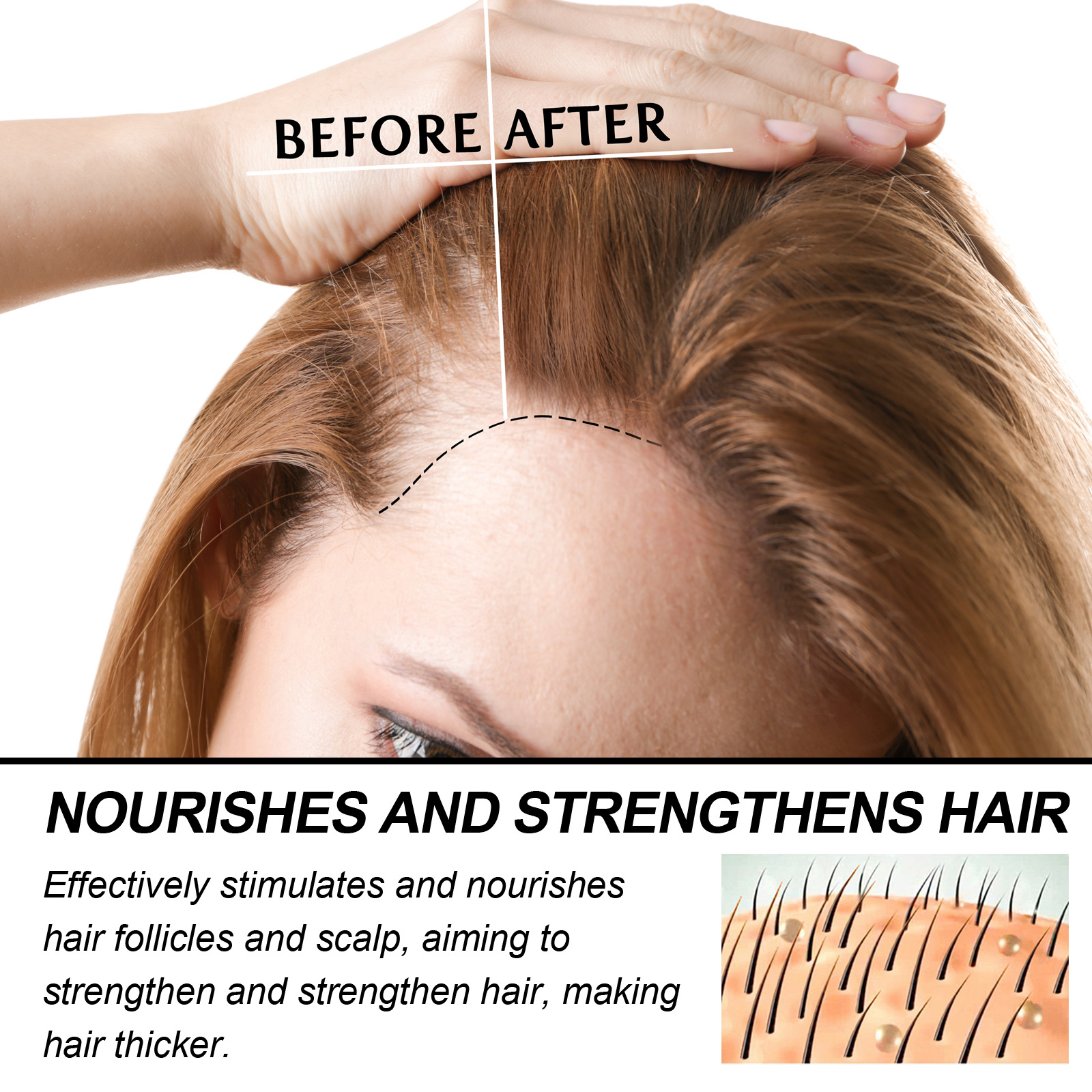 Hoegoa Dense Hair Essence Oil ass staark, zäh, fest, verhënnert Hoerverloscht. Mëll parfüméiert, natierlech an net fetteg._voghion.com